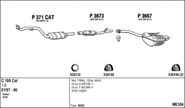 FENNO ME304 Exhaust System